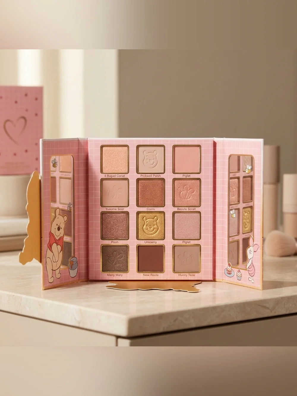 Disney Winnie the Pooh Eyeshadow Palette + 2 Lip Balms Beauty Set